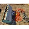 Image 1 : Wood tool box c/w misc. & 4- various ext. cords, some with no ends