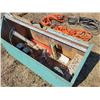 Image 2 : Wood tool box c/w misc. & 4- various ext. cords, some with no ends