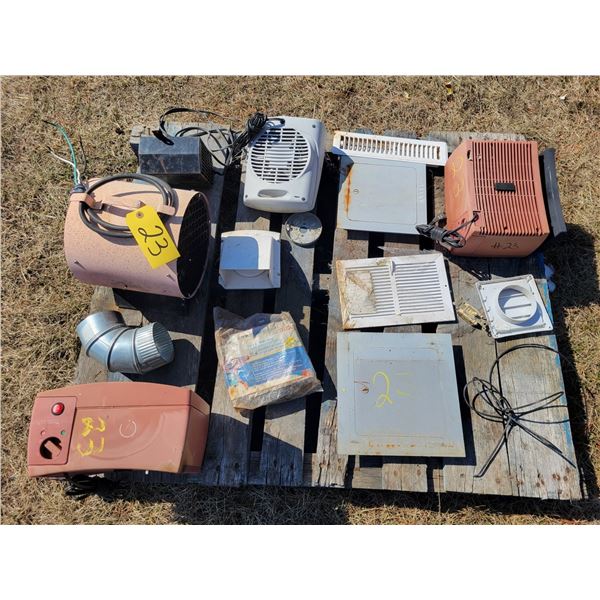 Various heaters & vents, not tested