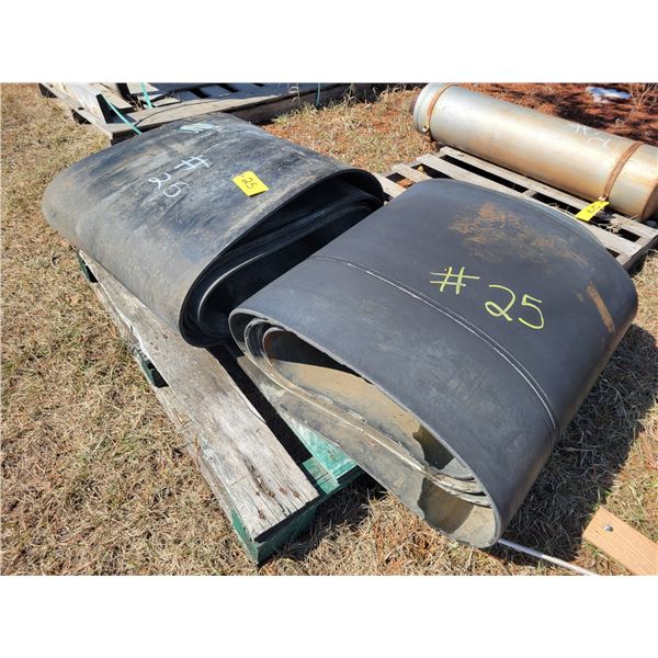 2- Rolls of 29 inch rubber, approx. 20 ft. long each