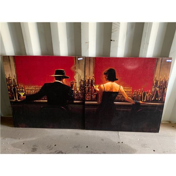 2- Man & woman, 32 inch x 32 inch