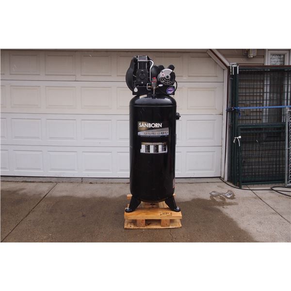 San Born 60-Gal Air Comp, 220 Volt. Sells as is.