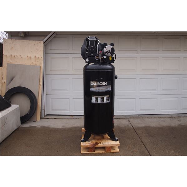 San Born 60-Gal Air Comp, 220 Volt. Sells as is.