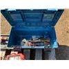 Image 3 : Blue tool box c/w misc. tools, small yellow toolbox, commercial elec. Dual lights c/w stand & 50 Hea