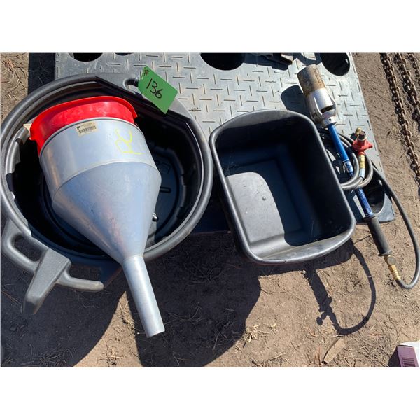 Tiger Torch, 3- funnels & 2- Oil pans