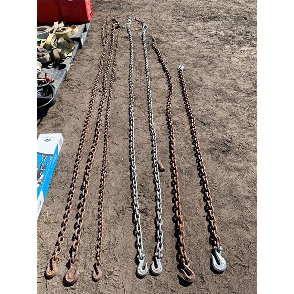 7- Chains, various lengths ( 7 ft., 10 ft., 13 ft. , 16 ft)