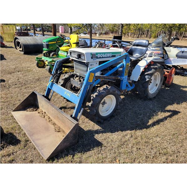 Bolens diesel FWA tractor c/w loader & 40 inch rototiller, tractor runs fine, could not get rototill