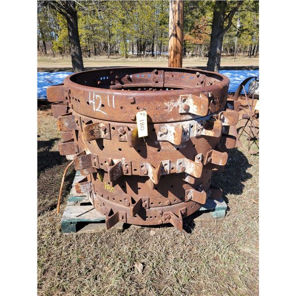 2- 42 inch steel tractor wheels