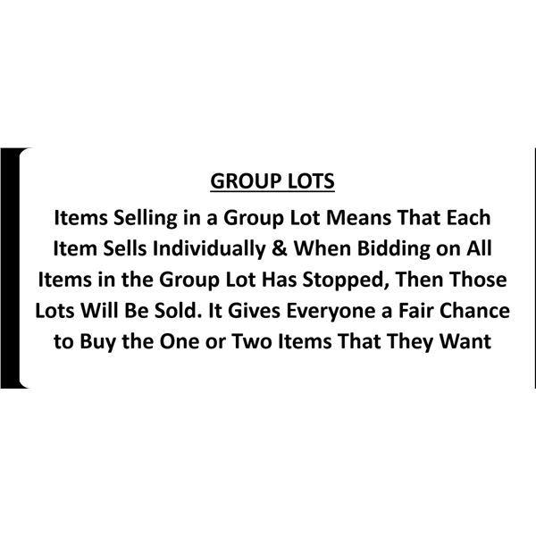 Important note- Group lots