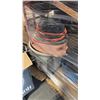 Image 2 : PALLET OF MISC ITEMS INCL BUCKET, CONTAINERS, RIGID SHOP VAC W/O ACCESSORIES, ROLLER AND MORE