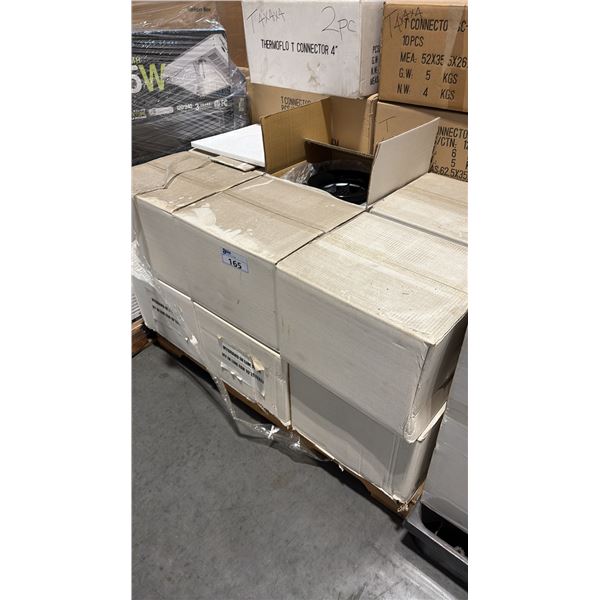 PALLET OF MYBRAND IN LINE FANS 10" STEEL, 4" T CONNECTOR AND MORE