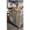 Image 1 : 3 PALLETS OF LIGHTING SUPPLIES INCLUDING FIXTURES, BULBS, SHELVING AND MORE - MUST TAKE ALL