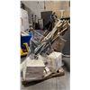 Image 2 : ONE PALLET AND ONE BIN OF ASSORTED GARDENING TOOLS AND MISC