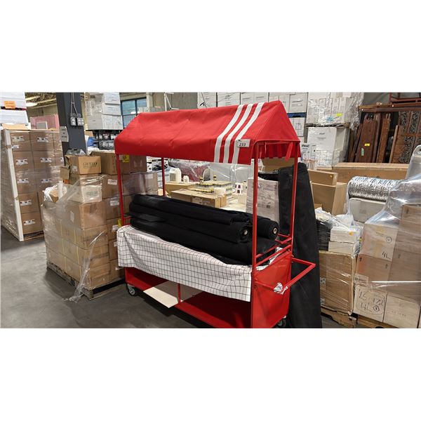RED 6' MOBILE CART C/W MESH ROLLS