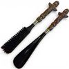 Image 1 : Vintage Shoe Horn and Clothes Brush with Resin Totem Pole Handles