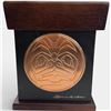 Image 1 : Clarence Wells Wood Keepsake Box with Copper Haida Design Plaque * 7" x 7" x 9" tall