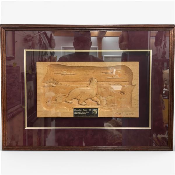 Framed Replica of Inuit Carving by Andre Genest * Presentation Plaque by Glen Abbey Golf Club '93 *
