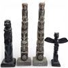 Image 1 : Pair of 9" Totem Pole Candles & 2 Black Mini Totem Poles