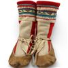 Image 2 : Pair of Vintage Mid-20th Century Athabascan Felt & Fabric Mukluk Boots with Leather Soles (11" long