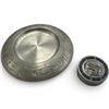 Image 1 : Boma Pewter Pillar Candle Stand (6" Diameter) & Lidded Enameled Pewter Trinket Box (.75" tall x 2" d