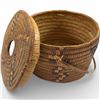 Image 3 : Vintage Woven Storage Basket with Handle - Believed to be Coast Salish (7" tall x 9" diameter)