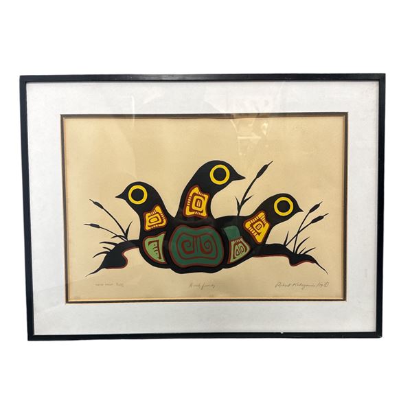 1979 Framed Print "Duck Family" by Robert Kakegamic * Canadian Artist * Framed Dimensions: Approxima