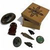 Image 1 : First Nations Design Keepsake Box with Small Collectible Items (4" x 4" x 3" tall)