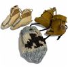 Image 1 : Knitted Pouch and 2 Pairs of Leather Baby Shoes