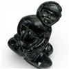 Image 2 : Inuit Soapstone Carving (3" x 4" x 6" tall) & 4" Wood Totem