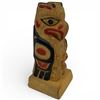 Image 4 : Inuit Soapstone Carving (3" x 4" x 6" tall) & 4" Wood Totem