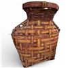 Image 3 : Cedar Bark Urn & Lidded Woven Basket with Geometric Design (Basket measures: 7" deep x 14" diameter