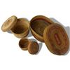 Image 2 : 3 Lidded Woven Grass Containers (Largest is 6" x 8" x 4" deep)