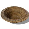Image 2 : Ethnic Design Woven Rattan & Wicker Basket with a Round Body and Wide Brim (9" deep, 21" wide at the