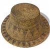 Image 3 : Ethnic Design Woven Rattan & Wicker Basket with a Round Body and Wide Brim (9" deep, 21" wide at the