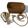 Image 2 : Woven Reed Basket with Assortment of First Nation Collectibles