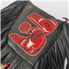 Image 2 : Faux Leather Fringed Purse with Northwest Coast Raven Design (Main body of purse is 7" x 6")