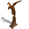 Image 1 : 27" Tall Carved and Varnished Wood Eagle Statue Lamp on a 5" x 8" Base