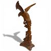 Image 2 : 27" Tall Carved and Varnished Wood Eagle Statue Lamp on a 5" x 8" Base