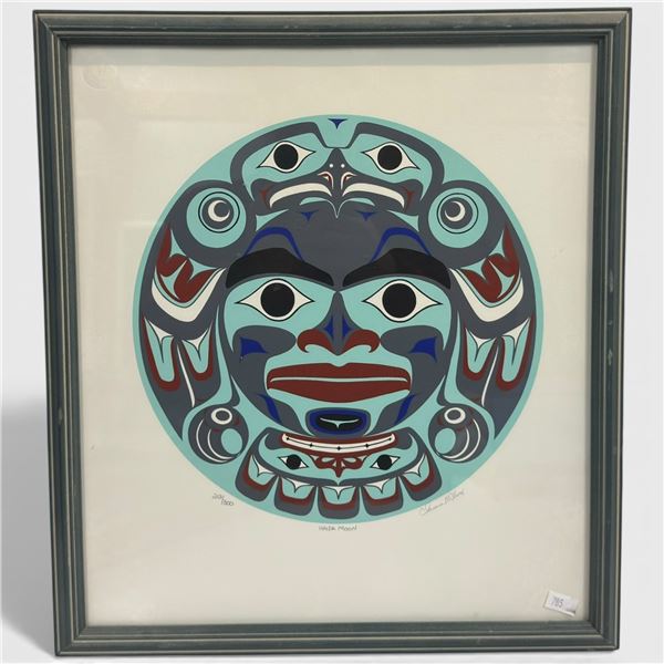 Clarence Mills "Haida Moon" Ltd. Edition Framed Print #213/300 (framed dimensions - 14" x 16")