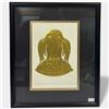 Image 1 : Bill Reid Gold Foil Print "The Raven and the First Men" (Double matted - frame dimension are 11" x 1