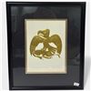 Image 1 : Bill Reid Gold Foil Print "The Eagle and the Frog" (Double matted - frame dimension are 11" x 13")