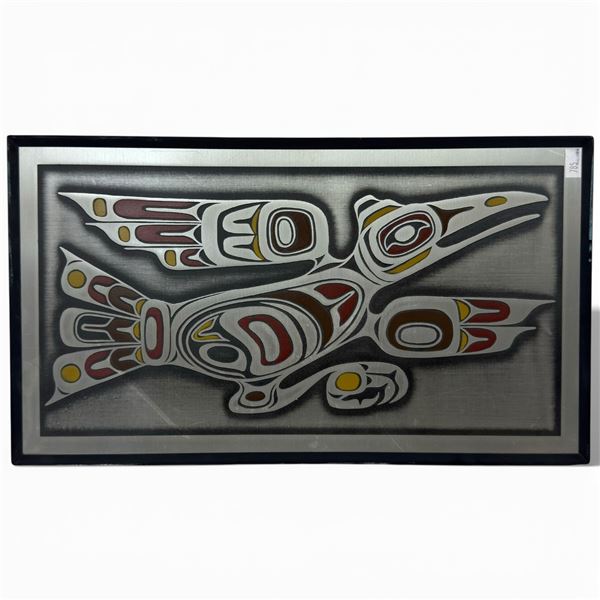 Etched Aluminum Plaque "How Raven Stole the Moon" by Dechard Studios BC (9" x 16")