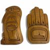 Image 1 : 2 Northwest Coast Carved Wood Wall Plaques "Raven & Bear Paw" by D. Thyer Mamalitlikulla. BC. (Avera