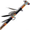 Image 3 : Perry Gadue Southwest Style Painted Paddle with Beaded and Feathered Handle (46" long)
