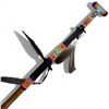 Image 7 : Perry Gadue Southwest Style Painted Paddle with Beaded and Feathered Handle (46" long)