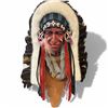 Image 1 : Resin & Feather Mini Chief Head Wall Art (9" x 12" tall)