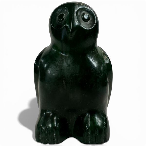 Jade Owl Statue (4.5" tall x 3.5" diameter)