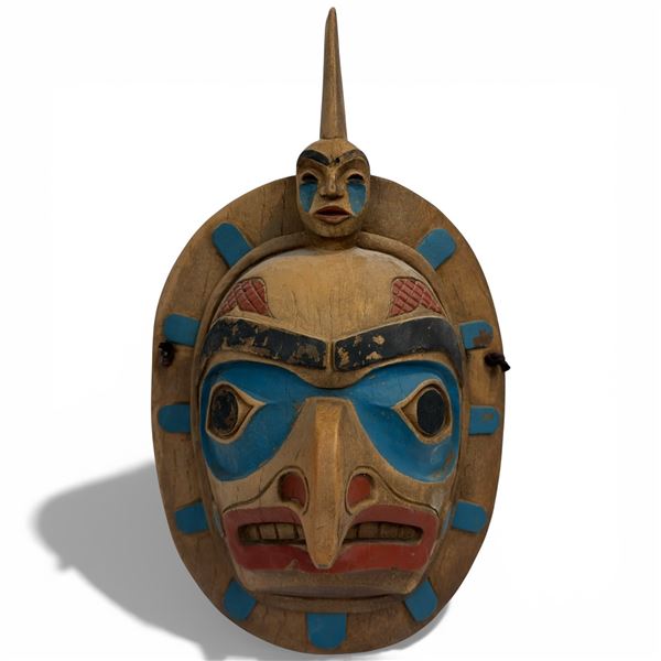 Signed J. Wolf Formed Composite Wall Mask (7" deep x 9" x 15" tall) Made in Canada