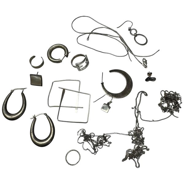 Bag of Scrap Sterling Silver Jewelry * No stones or enamel * Total weight: 33.8 grams