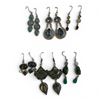 Image 1 : 6 Pairs of Polished Natural Gemstone & Crystal Earrings in Silver Settings (Labradorite, Blue Topaz